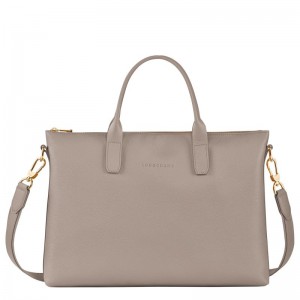 Beige Longchamp Le Foulonné S Men Briefcase | US-701PDOLXQ