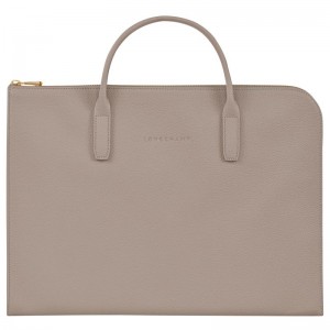Beige Longchamp Le Foulonné S Men Briefcase | US-987TCDFOE