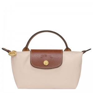 Beige Longchamp Le Pliage Original With Handle Men Pouch | US-901TKZSLB