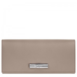Beige Longchamp Le Roseau Flap Women Wallet | US-947HATGJN