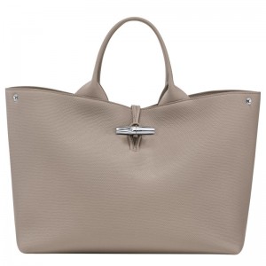 Beige Longchamp Le Roseau L Women Handbag | US-254EBFQTN