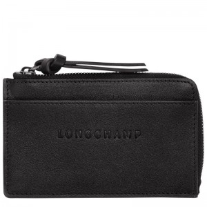 Black Longchamp 3D Men Card Holder | US-230YTFWEV