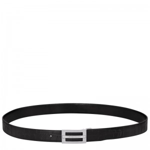 Black Longchamp Delta Box Men Belt | US-814MGAQFO