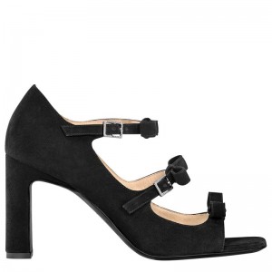 Black Longchamp La Baronne Women Sandals | US-287JGZKPW