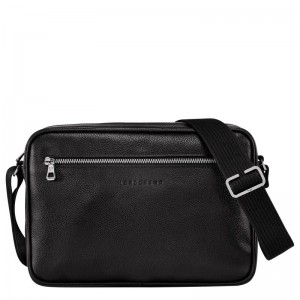 Black Longchamp Le Foulonné M Camera Men Crossbody Bag | US-793KBMRHU