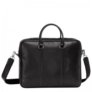 Black Longchamp Le Foulonné M Women Briefcase | US-941QWTOPR