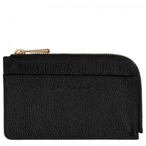 Black Longchamp Le Foulonné Men Card Holder | US-968SEXWQM