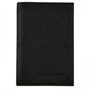 Black Longchamp Le Foulonné Men Passport Holder | US-734RVLJWT