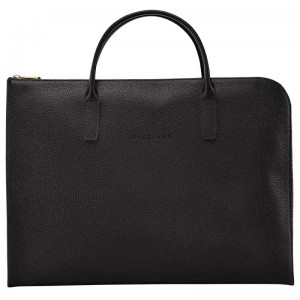 Black Longchamp Le Foulonné S Men Briefcase | US-513HQLKSJ