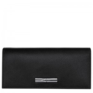 Black Longchamp Le Roseau Flap Women Wallet | US-231QOBLXV
