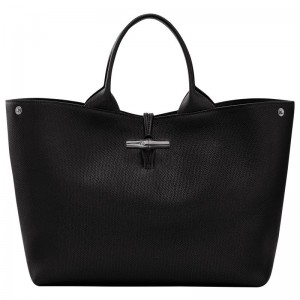 Black Longchamp Le Roseau L Women Handbag | US-871YGVBNI