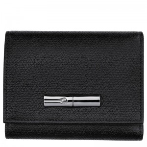 Black Longchamp Le Roseau Women Wallet | US-459BUCSJE
