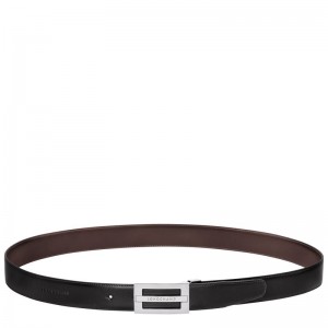 Black / Beige Longchamp Delta Box Men Belt | US-413SHYEZT