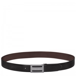 Black / Beige Longchamp Delta Box Men Belt | US-529OGPTQR