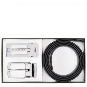 Black / Beige Longchamp Delta Box Men Belt | US-346GZQHKA