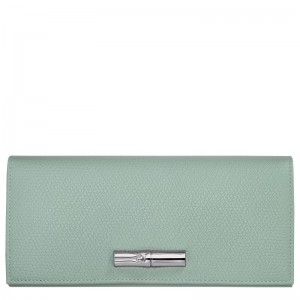 Blue Green Longchamp Le Roseau Flap Women Wallet | US-087RJOULE