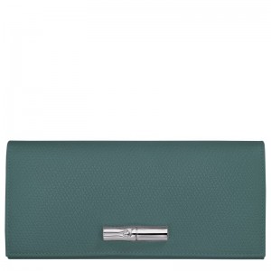 Blue Green Longchamp Le Roseau Flap Women Wallet | US-642JCTKME