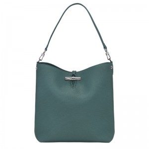Blue Green Longchamp Le Roseau M Women Shoulder Bag | US-492ARBYEG