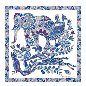 Blue Longchamp Forêt 50 Women Scarf | US-201IMRCWP