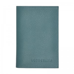 Blue Longchamp Le Foulonné Women Passport Holder | US-428SYJUEG