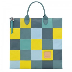 Blue / Yellow Longchamp Re-play L Men Handbag | US-067FQEIJK