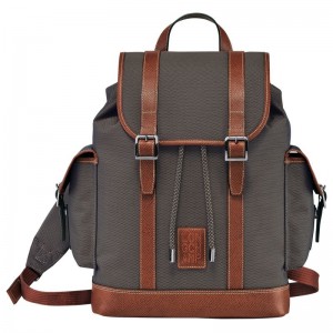 Brown Longchamp Boxford Men Backpack | US-187YDARCV