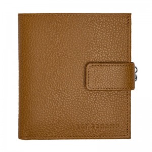 Brown Longchamp Le Foulonné Compact Women Wallet | US-635DKHGRX
