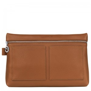 Brown Longchamp Le Foulonné Men Toiletry Bags | US-732ZYLXOT