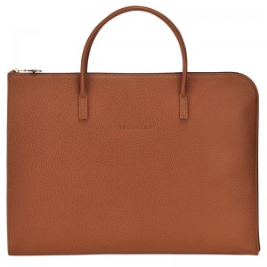Brown Longchamp Le Foulonné S Men Briefcase | US-503BRJPZW