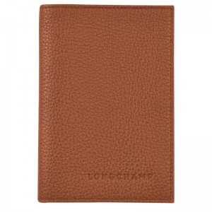 Brown Longchamp Le Foulonné Women Passport Holder | US-243FGYKPV