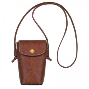 Brown Longchamp Épure With Leather Lace Women Phone Case | US-340CZGYXD
