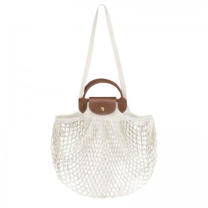 Cream Longchamp Le Pliage Filet L Women Mesh Bag | US-584OSWVHN
