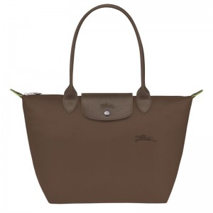 Dark Brown Longchamp Le Pliage Green M Women Tote Bag | US-045HLXKMF