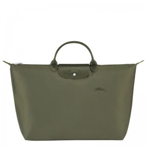 Dark Green Longchamp Le Pliage Green L Men Travel Bag | US-097VLWTEA