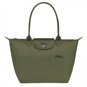 Dark Green Longchamp Le Pliage Green M Women Tote Bag | US-829KTOVNZ