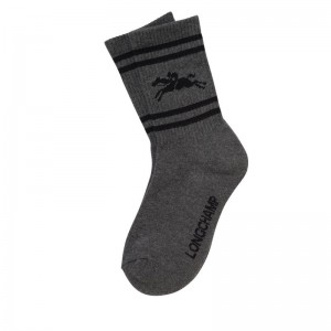 Dark Grey Longchamp Knit Women Socks | US-364KEBICV