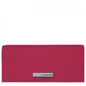 Dark Pink Longchamp Le Roseau Flap Women Wallet | US-568BDXZGW