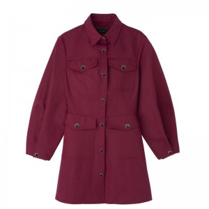 Dark Red Longchamp Canvas Women Dress | US-617ODGJWI