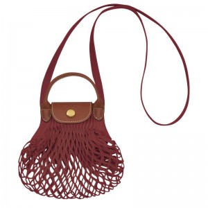 Dark Red Longchamp Le Pliage Filet Xs Women Mesh Bag | US-519XETGKB