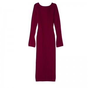 Dark Red Longchamp Long Women Dress | US-614PIKNRV