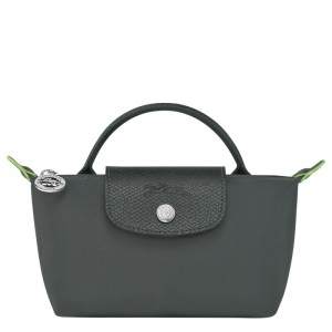 Deep Grey Longchamp Le Pliage Green With Handle Men Pouch | US-265FNUMYR