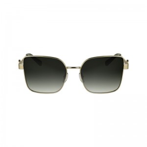 Gold / Khaki Longchamp Metal Women Sunglasses | US-019BZGUVE