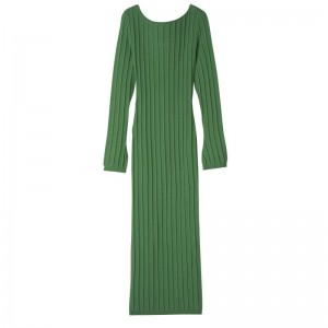 Green Longchamp Long Women Dress | US-561KIDUMW