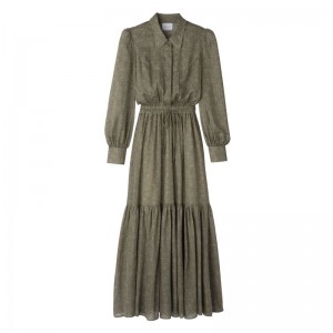 Green Longchamp Long Women Dress | US-679AEBMZO