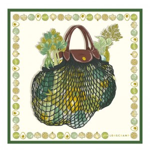 Green / Multicolor Longchamp The Gourmet Mesh 70 Women Scarf | US-684AYFDWZ