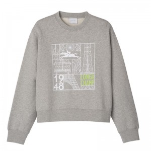 Grey Longchamp Jersey Women Sweatshirt | US-762WAEKIY