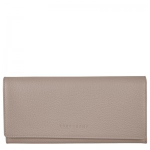 Grey Longchamp Le Foulonné Continental Women Wallet | US-580KXLSQB
