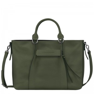 Khaki Longchamp 3D L Women Handbag | US-763CGMAHV