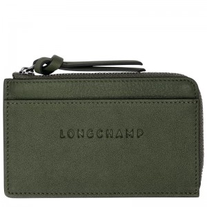 Khaki Longchamp 3D Men Card Holder | US-237BVWLRZ