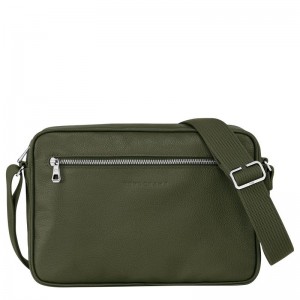 Khaki Longchamp Le Foulonné M Camera Men Crossbody Bag | US-309YMUPJG